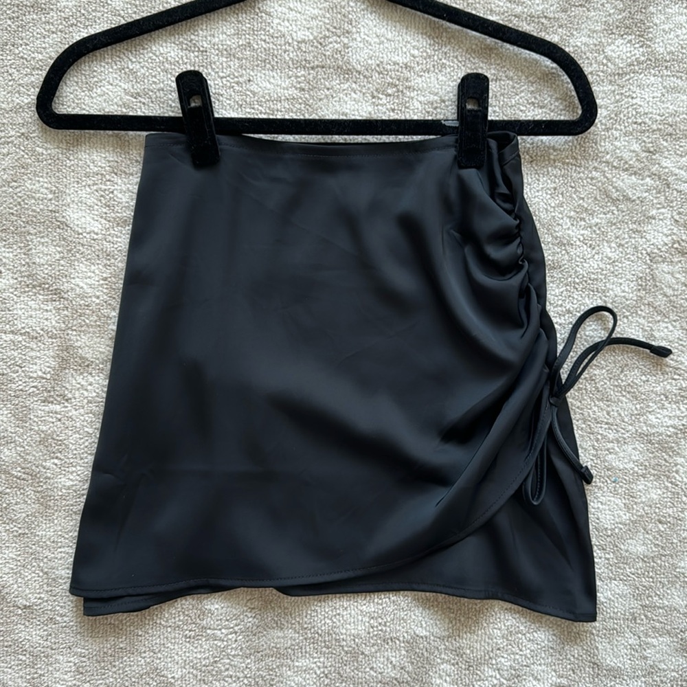 Black silk skirt